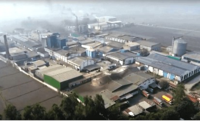 Aerial view of Goodrich Potato Main Campus in Karnal (Haryana), depicting industrial activity and manufacturing process.