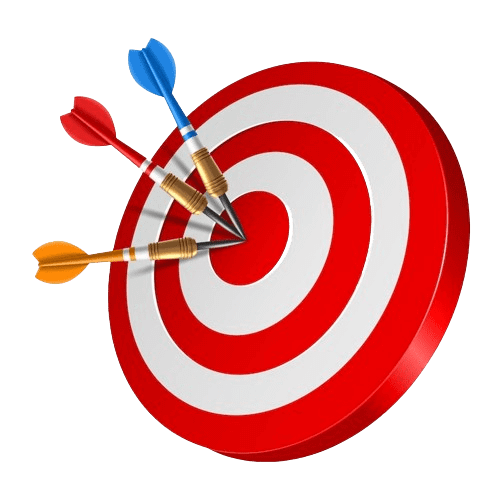 A red target with a heart and arrows, representing the Goodrich mission of hitting the mark with precision.