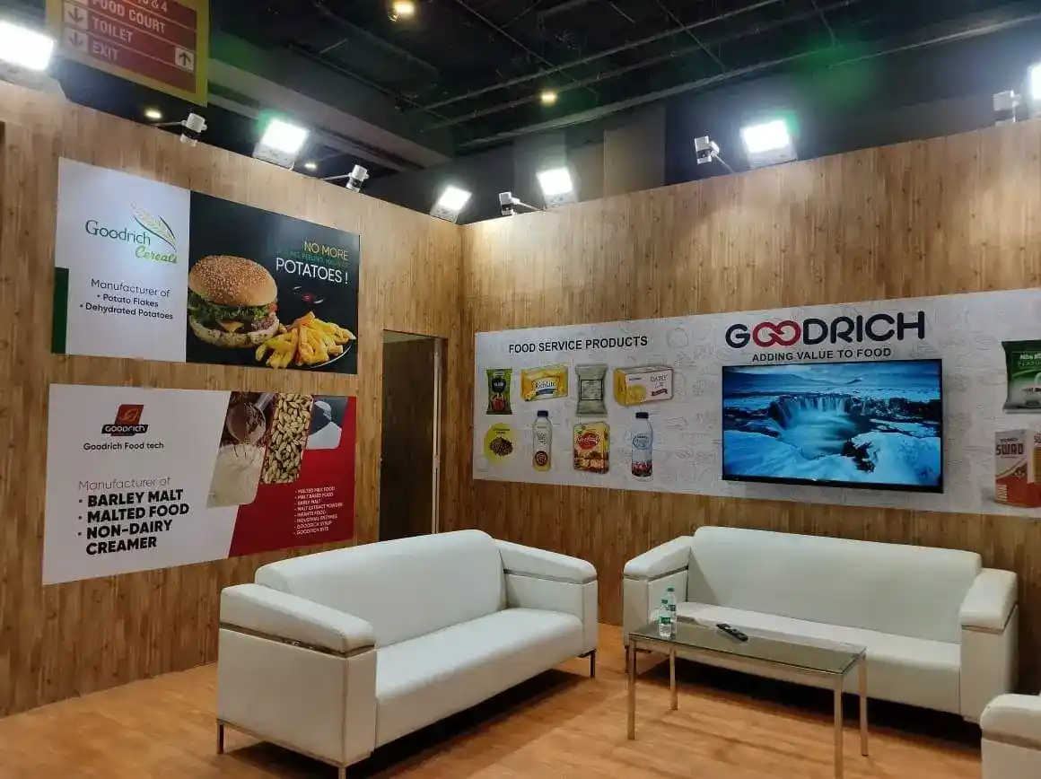 Goodrich exhibition at Aahar India showcasing diverse food products and culinary delights.